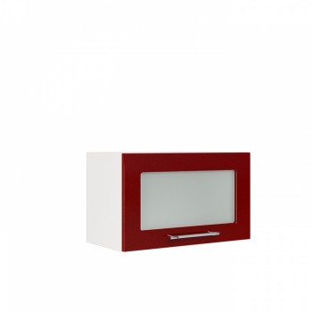 Бруклин ШВГС 600 Шкаф верхний горизонтальный со стеклом (Бетон белый/корпус Белый) в Кольцово - kolcovo.mebel54.com | фото