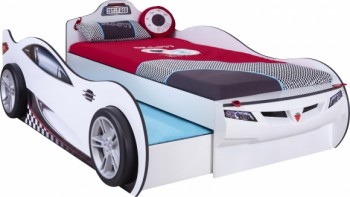 CARBED Кровать-машина Coupe с выдвижной кроватью White 20.03.1310.00 в Кольцово - kolcovo.mebel54.com | фото