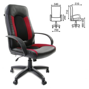 Кресло офисное BRABIX Strike EX-525 (черно-красный) в Кольцово - kolcovo.mebel54.com | фото
