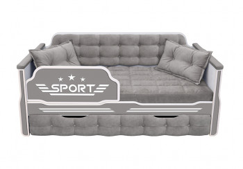 Кровать 170 серии Спорт 1 ящик 45 Серый (подушки) в Кольцово - kolcovo.mebel54.com | фото