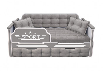 Кровать 170 серии Спорт 2 ящика 45 Серый (подушки) в Кольцово - kolcovo.mebel54.com | фото