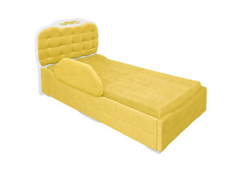 Кровать 190 Атлет Lux 74 Жёлтый (мягкий бортик) в Кольцово - kolcovo.mebel54.com | фото