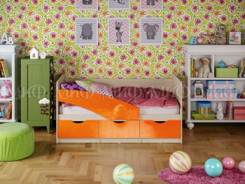 Кровать Бабочки 1,8м (Оранжевый металлик) в Кольцово - kolcovo.mebel54.com | фото