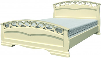 Кровать Грация-1 из массива сосны 1600*2000 Слоновая кость в Кольцово - kolcovo.mebel54.com | фото