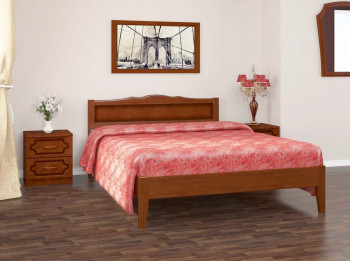 Кровать Карина-7 из массива сосны 1200*2000 Орех в Кольцово - kolcovo.mebel54.com | фото