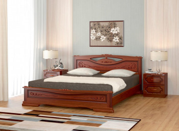 Кровать Карина-7 из массива сосны 1400*2000 Орех в Кольцово - kolcovo.mebel54.com | фото
