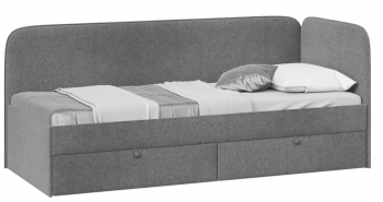 Кровать «Молли» с мягкой обивкой (900) тип 1 (Микровелюр Scandi Graphite 22) в Кольцово - kolcovo.mebel54.com | фото
