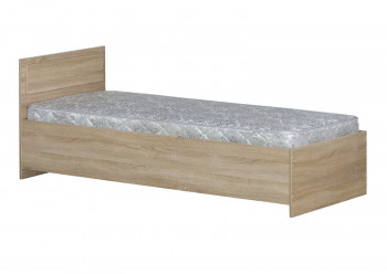 Кровать одинарная 800-2 без матраса (прямые спинки) Дуб Сонома в Кольцово - kolcovo.mebel54.com | фото