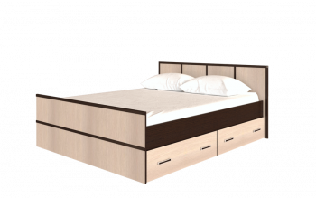Кровать Сакура с настилом и ящиками 1,4 (Венге/Лоредо) в Кольцово - kolcovo.mebel54.com | фото