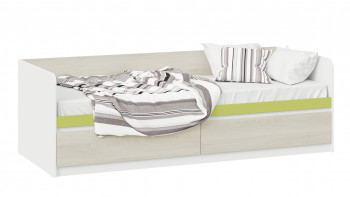 Кровать «Сканди» с 2 ящиками Дуб Гарден/Белый/Зеленый в Кольцово - kolcovo.mebel54.com | фото