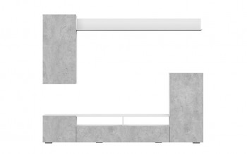 Мебель для гостиной МГС 4 (Белый/Цемент светлый) в Кольцово - kolcovo.mebel54.com | фото