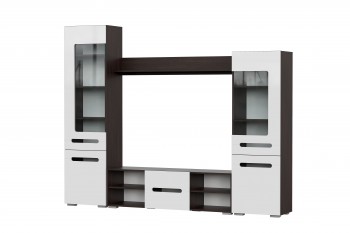 Мебель для гостиной МГС 6 (Исполнение 1/Венге/Белый глянец) в Кольцово - kolcovo.mebel54.com | фото