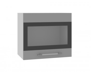 Ройс ВПГСФ 500 Шкаф верхний горизонтальный со стеклом с фотопечатью высокий (Графит софт/корпус Серый) в Кольцово - kolcovo.mebel54.com | фото