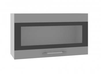 Ройс ВПГСФ 800 Шкаф верхний горизонтальный со стеклом с фотопечатью высокий (Графит софт/корпус Серый) в Кольцово - kolcovo.mebel54.com | фото