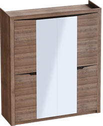 Шкаф четырехдверный Соренто с комплектом полок (3 шт)Дуб стирлинг/Кофе структурный матовый в Кольцово - kolcovo.mebel54.com | фото
