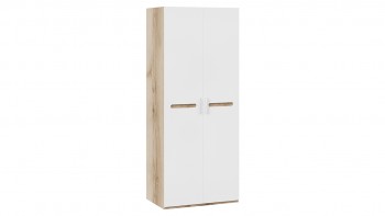 Шкаф для одежды с 2-мя дверями «Фьюжн» Дуб Делано/Белый глянец в Кольцово - kolcovo.mebel54.com | фото