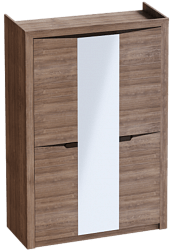 Шкаф трехдверный Соренто Дуб стирлинг/Кофе структурный матовый в Кольцово - kolcovo.mebel54.com | фото
