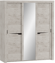 Шкаф трехдверный Соренто с раздвижными дверями Дуб бонифаций/Кофе структурный матовый в Кольцово - kolcovo.mebel54.com | фото