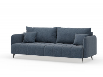 Валериан диван трёхместный прямой Синий, ткань RICO FLEX 101 в Кольцово - kolcovo.mebel54.com | фото